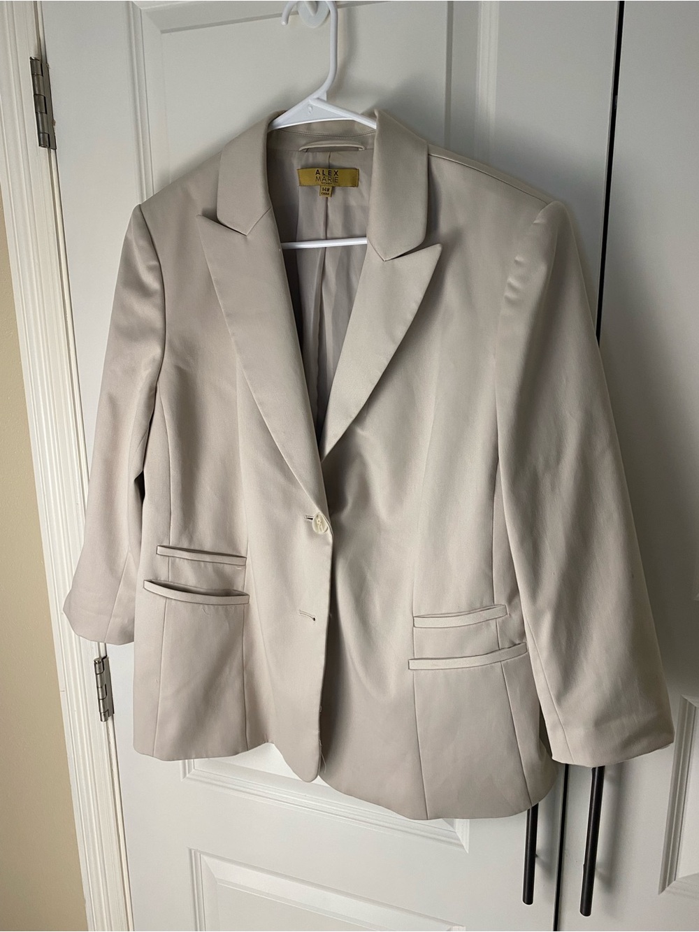 Alex Marie Light Cream Single-Button Blazer